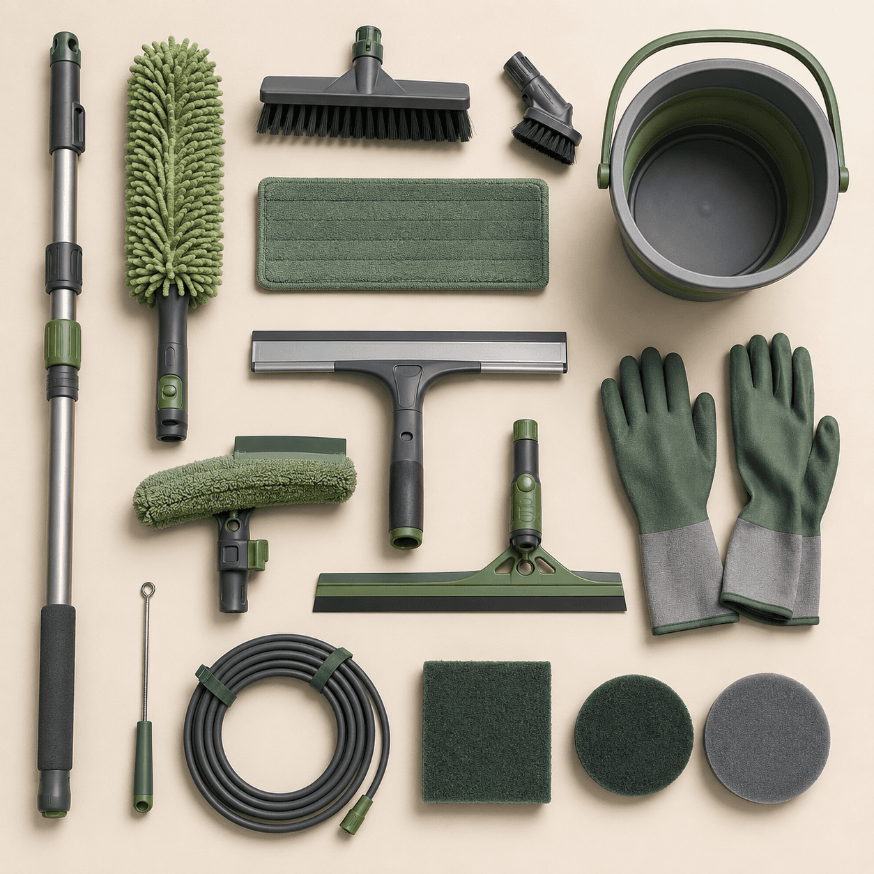 Whole-Exterior Starter — One kit for the whole exterior: gutters, windows, paths and drains, all from the ground.